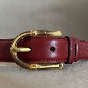 Gucci red leather belt